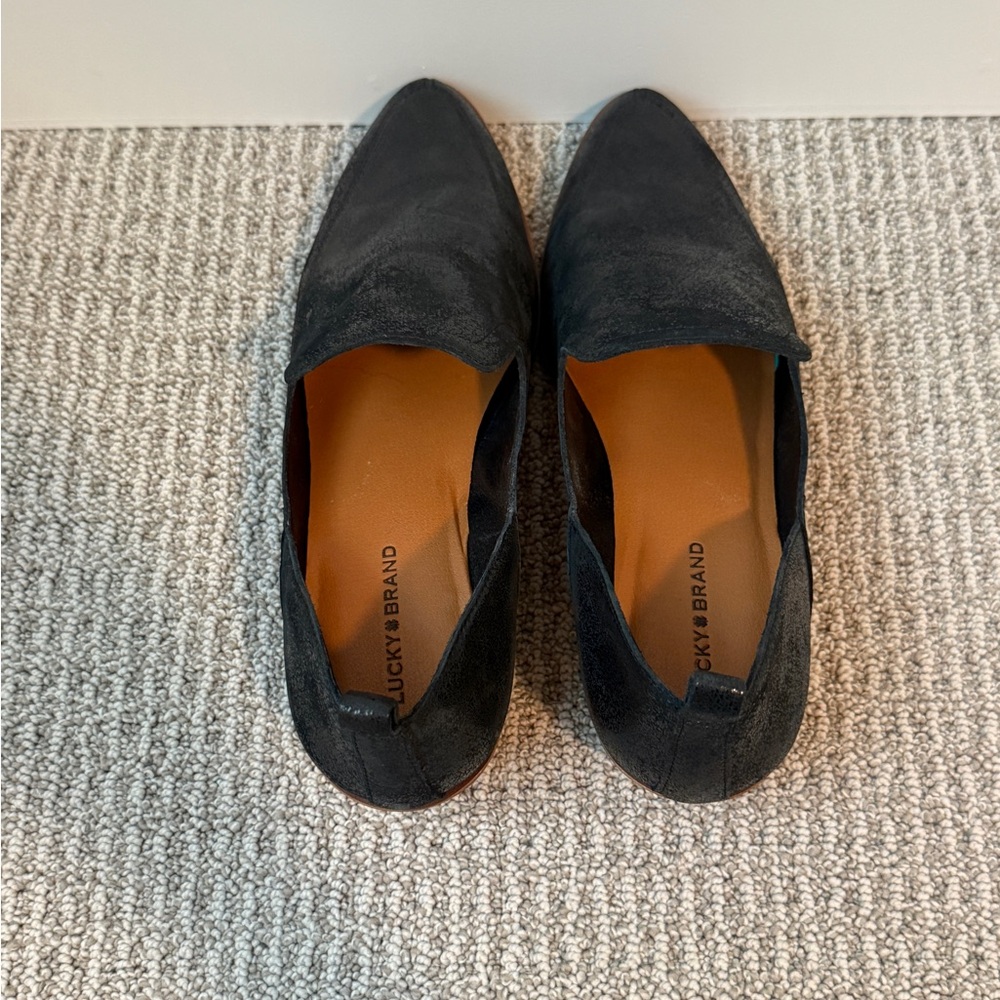 Lucky Brand Womens Sz 10M Black Mizina Padded Insole Faux Leather - Picture 4 of 7
